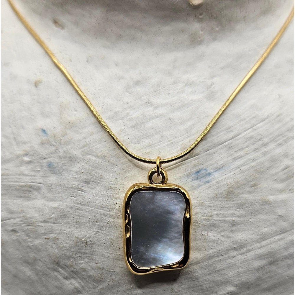 Women’s Necklace, French Pearl Necklace, Gold Necklace